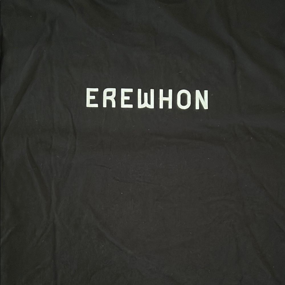 BLACK EREWHON SUPERMARKET LARGE L T-SHIRT TSHIRT SHORT SLEEVE BACK LOGO HOT